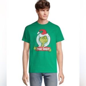 The Grinch Dr Seuss Feelin Grinchy Graphic Mens Tee Ugly Christmas Green Tshirt